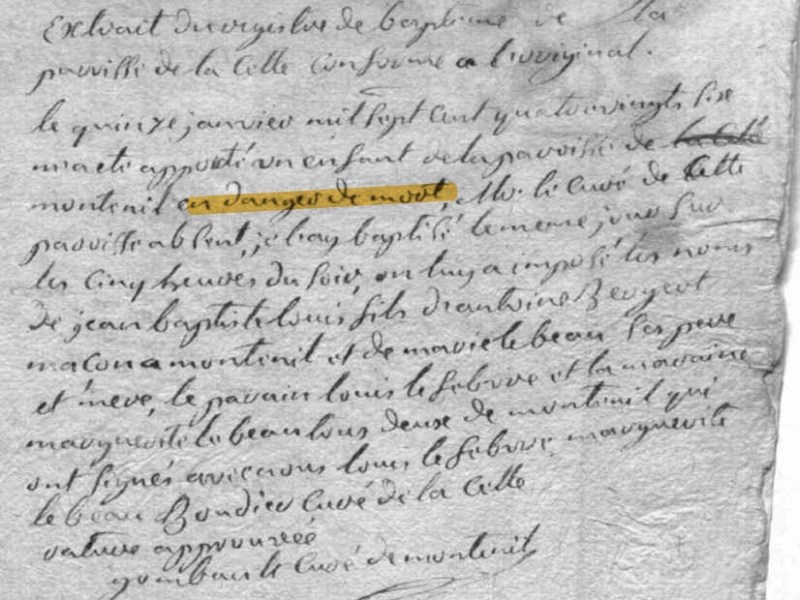 “Enfant en danger de mort”: The Baptism Record That Almost Ended My&nbsp;Lineage